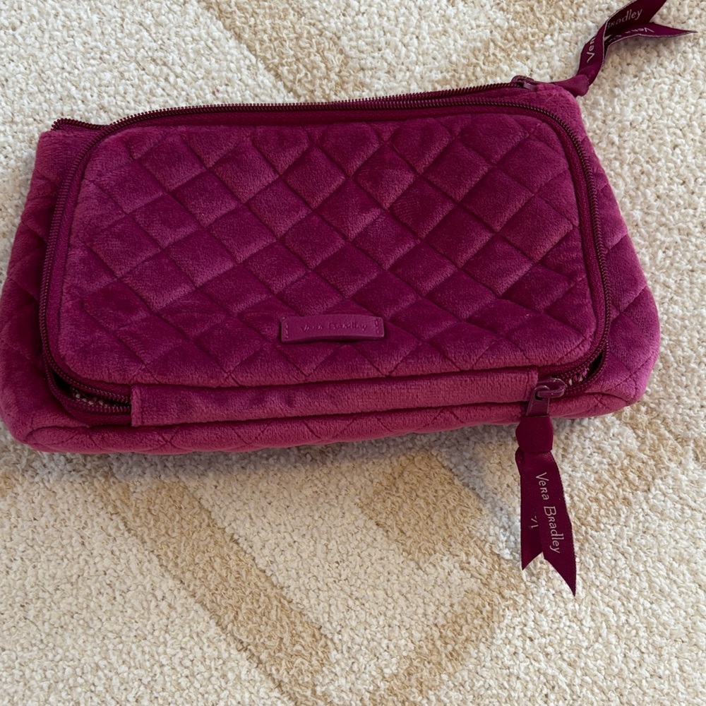 Vera Bradley Quilted Magenta Cosmetic Bag